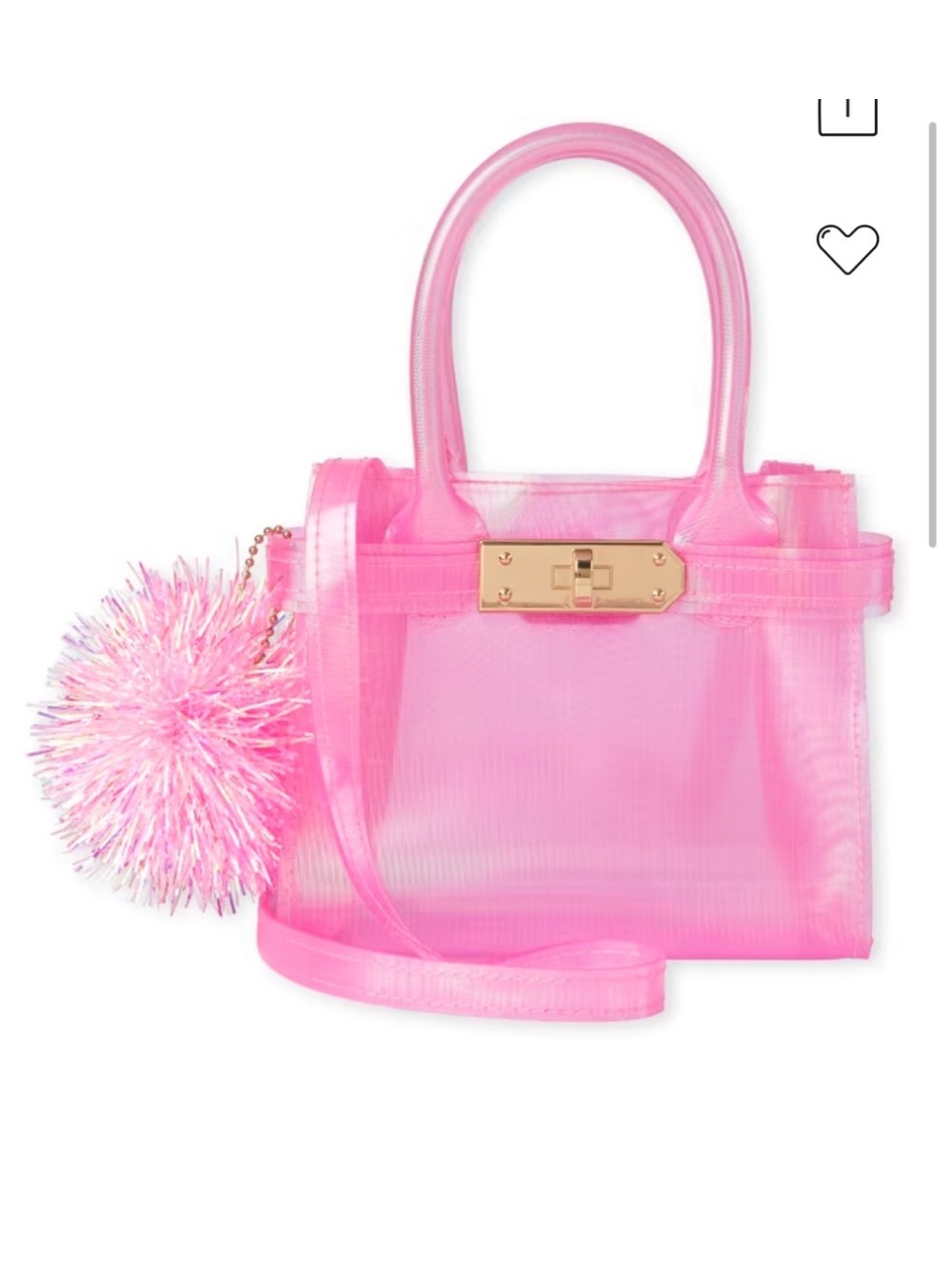 The Children’s Place Girls Pink Clear Mini Crossbody Bag Purse OS